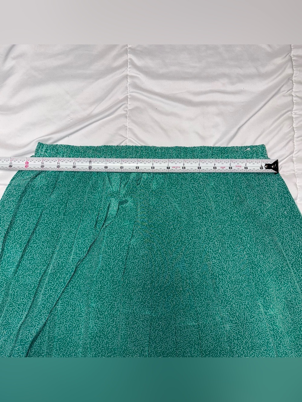 Vintage Leslie Fay Green Pleated Skirt Size 16 Polyester Confetti Masters Golf - Picture 5 of 7
